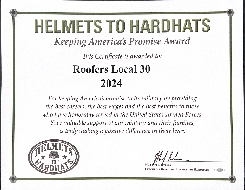 Helmets to Hardhats Certificate
